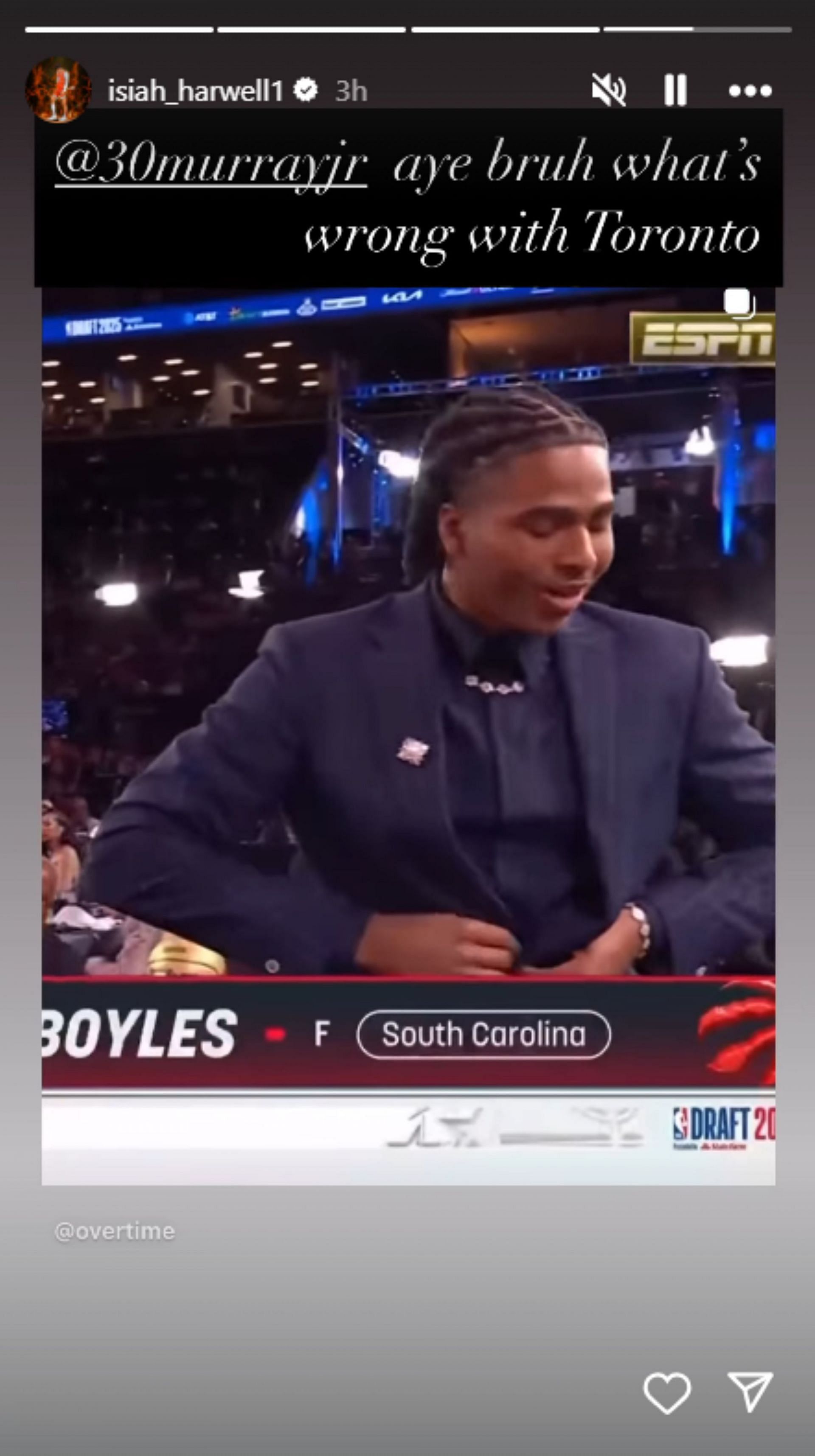 Houston signee Isiah Harwell playfully calls out Collin Murray-Boyles over awkward NBA draft moment (Image via Instagram @isiah_harwell1)